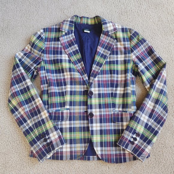 J. Crew Jackets & Blazers - J. Crew Plaid Cotton Blazer 0